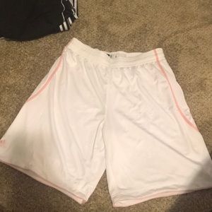 Adidas White/pink Basketball Game Shorts!